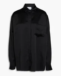 GALVAN Pleated satin shirt - Black Black