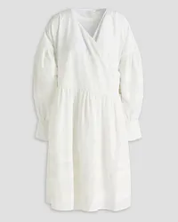 Cecilie Bahnsen Amelie gathered taffeta wrap dress - White White