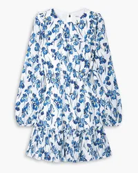 Jason Wu Floral-print silk crepe de chine mini dress - Blue Blue