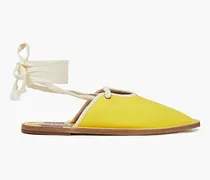 Lace-up cotton-canvas slippers - Yellow