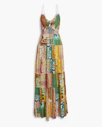 Alice + Olivia Alice Olivia - Karolina patchwork-effect printed linen-blend maxi dress - Multicolor Multicolor