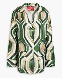 For Restless Sleepers Asia printed silk-twill shirt - Green Green