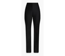 Wool-blend twill bootcut pants - Black
