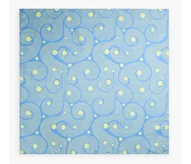 Florence printed silk-twill scarf - Blue - OneSize