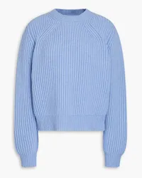 Another Tomorrow Cashmere and wool-blend sweater - Blue Blue