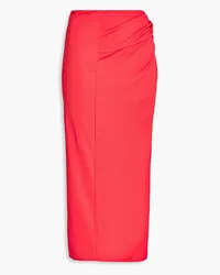 NICHOLAS Kenzie twist-front jersey midi skirt - Orange Orange