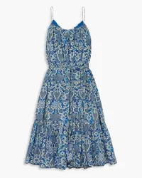 RHODE Gathered printed cotton dress - Blue Blue