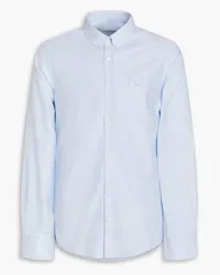 Kitsuné Appliquéd cotton Oxford shirt - Blue Blue