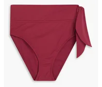 Knotted high-rise bikini briefs - Burgundy