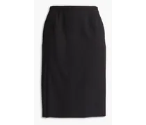 Pleated wool-twill skirt - Black