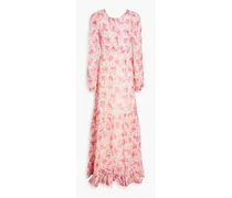 Cutout floral-print crepe maxi dress - Pink