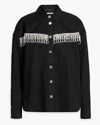 ROTATE Birger Christensen Crystal-embellished denim shirt jacket - Black Black