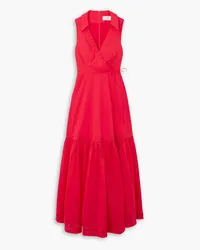 Joslin Camilla wrap-effect cotton-poplin maxi dress - Red Red