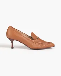 TOD'S Chain-embellished leather pumps - Brown Brown