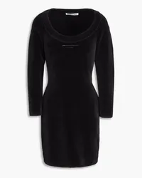 Alexander Wang Appliquéd cotton-blend chenille mini dress - Black Black