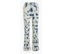 Alice Olivia - Amazing bleached high-rise straight-leg jeans - Blue