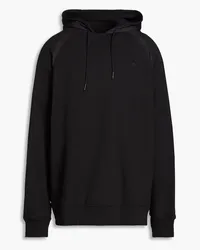 adidas Shell-paneled French cotton-terry hoodie - Black Black