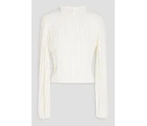 Pintucked chiffon blouse - White