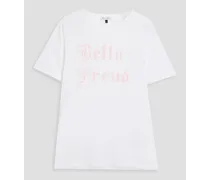 Bella printed organic cotton-jersey T-shirt - White