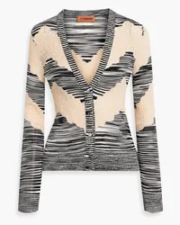 Missoni Space-dyed crochet-knit cardigan - Black Black