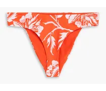 Cece floral-print mid-rise bikini briefs - Orange