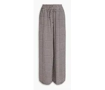 Ipanema printed woven wide-leg pants - Brown