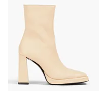 Vanya pebbled-leather ankle boots - Neutral