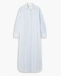 See by Chloé Striped cotton-poplin midi shirt dress - Blue Blue