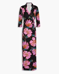 Diane von Furstenberg Abigail floral-print silk-jersey maxi wrap dress - Pink Pink