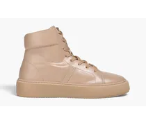 Faux leather high-top sneakers - Neutral