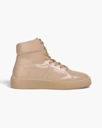 Ganni Faux leather high-top sneakers - Neutral Neutral