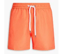 Short-length printed swim shorts - Orange