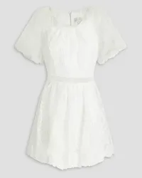 Monique Lhuillier Gathered guipure lace mini dress - White White