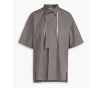 Organza-trimmed cotton-poplin shirt - Neutral