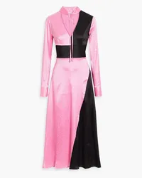 Olivia Rubin Penny two-tone satin-jacquard midi dress - Pink Pink