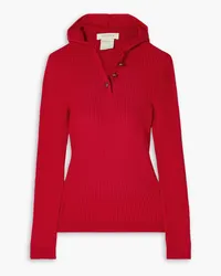 Giuliva Heritage Collection The Heloise cable-knit wool hoodie - Red Red