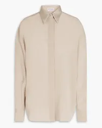 Brunello Cucinelli Sequin-embellished silk crepe de chine shirt - Neutral Neutral