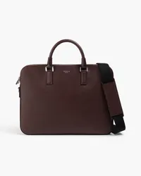 Serapian Textured-leather briefcase - Burgundy Burgundy