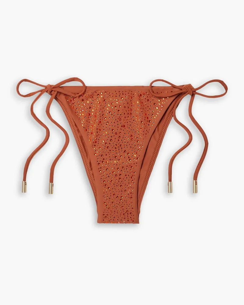 Cult Gaia Raven crystal-embellished mid-rise bikini briefs - Red Red