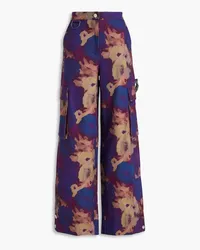 ROTATE Birger Christensen Printed cotton-canvas cargo pants - Purple Purple