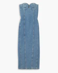 Magda Butrym Strapless denim midi dress - Blue Blue