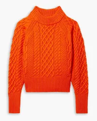 EMILIA WICKSTEAD Emory cable-knit neon wool sweater - Orange Orange