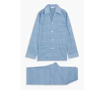 Printed cotton pajama set - Blue