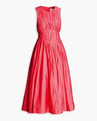 Aje. Nya pleated cotton-taffeta midi dress - Pink Pink