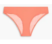Stretch-piqué low-rise bikini briefs - Orange