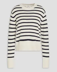 Frame Denim Striped cashmere sweater - White White