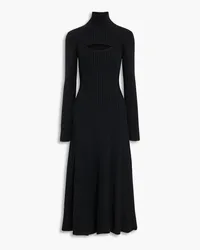 Rosie Assoulin Thousand in One Ways convertible ribbed wool turtleneck midi dress - Black Black