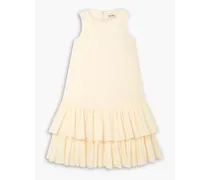 Mischa tiered ruffled cotton mini dress - White