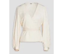 Barlotte jacquard wrap blouse - White