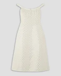 KHAITE Uma off-the-shoulder embellished Melton wool-blend midi dress - White White